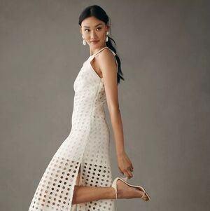 NWOT - Anthropologie  White Eyelet Maxi Dress